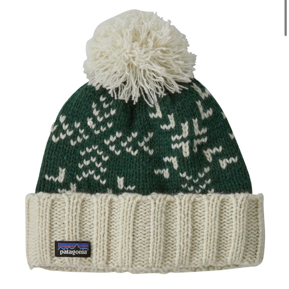 NWOT Patagonia Snowbelle Beanie Evergreen Flakes: Pinyon Green